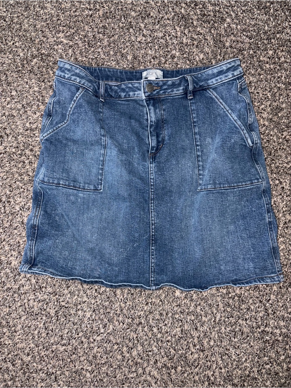 LOFT Indigo Denim Mini Skirt